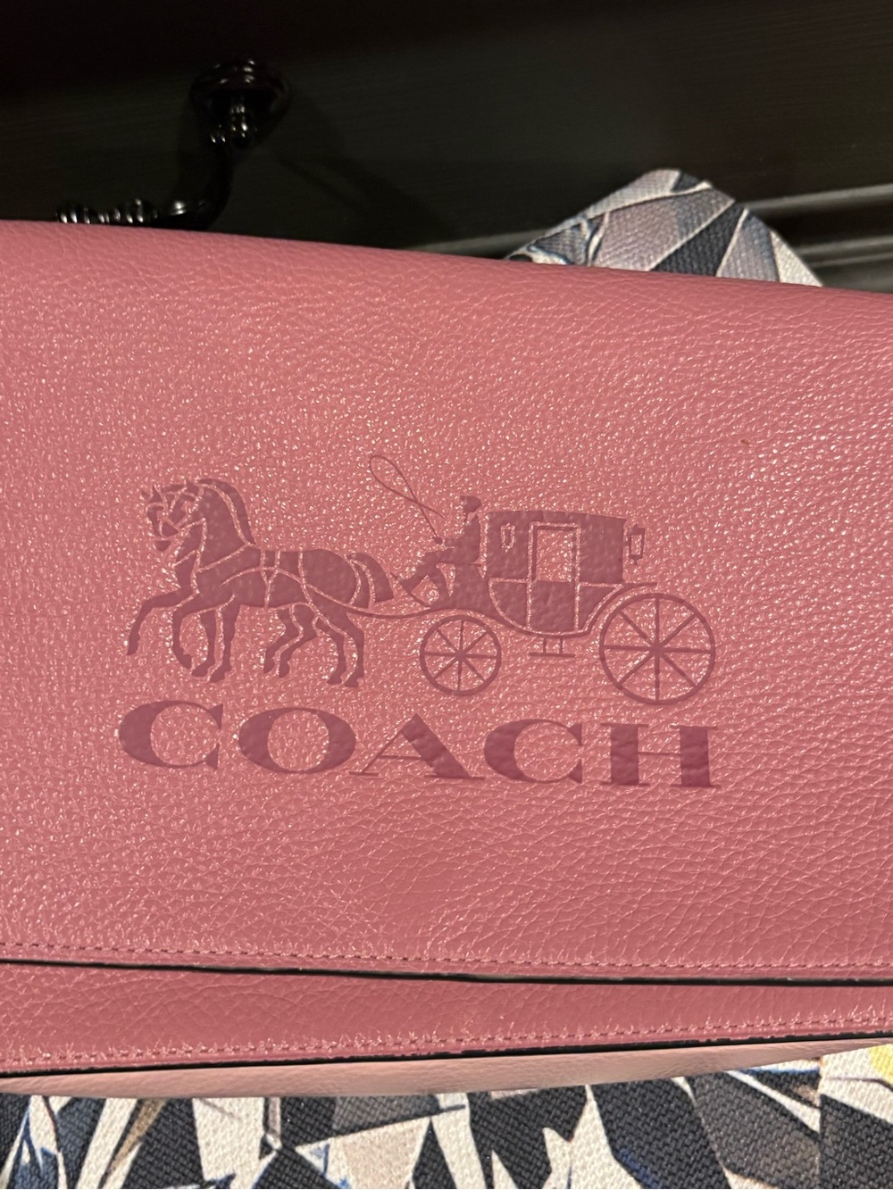 COACH Pink Leather Logo Flap Shoulder Bag